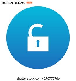 open lock. icon. vector design