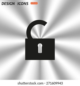 open lock. icon. vector design