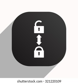Open lock. icon. vector design, black button for Mobile Applications