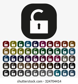 open lock. icon. vector design