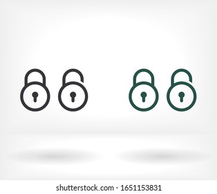 OPEN lock icon. Vector Eps 10 . Lorem Ipsum Flat Design padlock