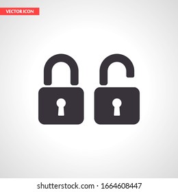 OPEN lock icon. Vector Eps 10 . Lorem Ipsum Flat Design padlock