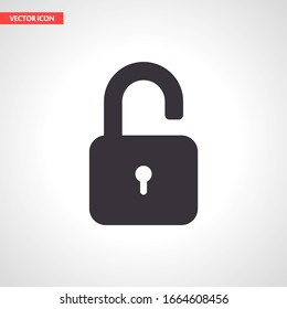OPEN lock icon. Vector Eps 10 . Lorem Ipsum Flat Design padlock