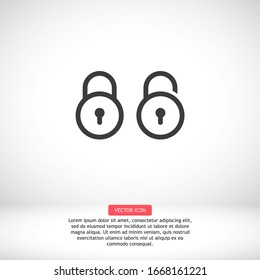 OPEN lock icon. Vector Eps 10 . Lorem Ipsum Flat Design padlock