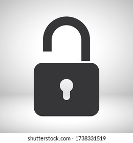 OPEN lock icon. Vector  Eps 10 . Lorem Ipsum Flat Design padlock