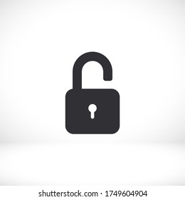 OPEN lock icon. Vector  Eps 10 . Lorem Ipsum Flat Design padlock