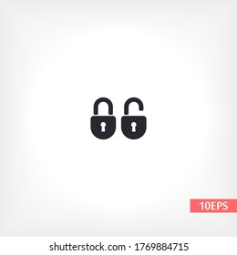 OPEN lock icon. Vector  Eps 10 . Lorem Ipsum Flat Design padlock