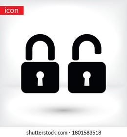 OPEN lock icon. Vector  Eps 10 . Lorem Ipsum Flat Design padlock