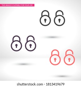 OPEN lock icon. Vector  Eps 10 . Lorem Ipsum Flat Design padlock