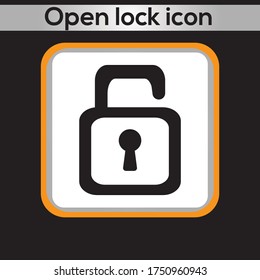 Open lock icon. vector graphics designs