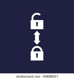 Open lock icon, vector illustration. Modern design. Flat design style