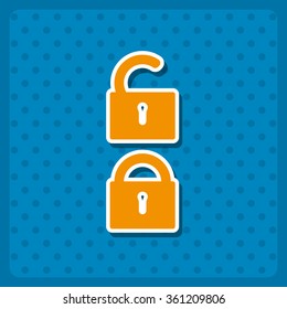 Open lock icon, vector illustration. Flat design style