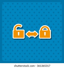 Open lock icon, vector illustration. Modern design. Flat design style