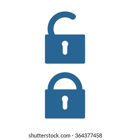 Open lock icon, vector illustration. Flat design style