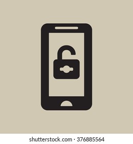 Open lock icon, vector illustration. Flat design  