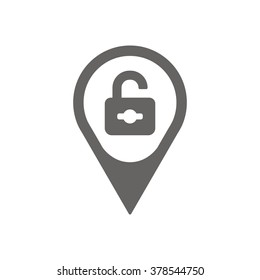 Open lock icon, vector illustration. Flat design style