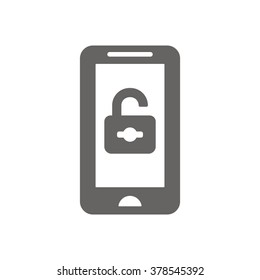 Open lock icon, vector illustration. Flat design style
