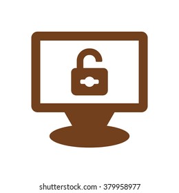 Open lock icon, vector illustration. Flat design style