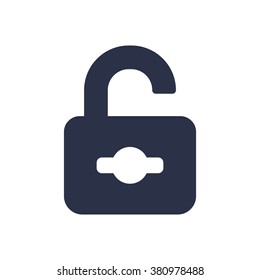 Open lock icon, vector illustration. Flat design style