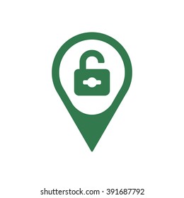 Open lock  icon, vector illustration. Flat design style
