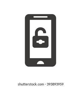 Open lock  icon, vector illustration. Flat design style