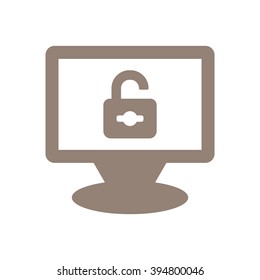 Open lock  icon, vector illustration. Flat design style
