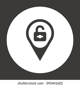 Open lock  icon, vector illustration. Flat design style