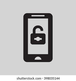 Open lock  icon, vector illustration. Flat design style