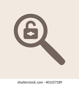 Open lock  icon, vector illustration. Flat design style