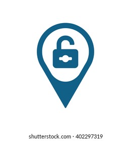 Open lock  icon, vector illustration. Flat design style