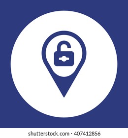 Open lock  icon, vector illustration. Flat design style