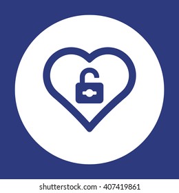 Open lock  icon, vector illustration. Flat design style