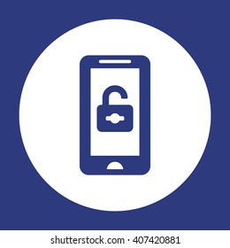 Open lock  icon, vector illustration. Flat design style