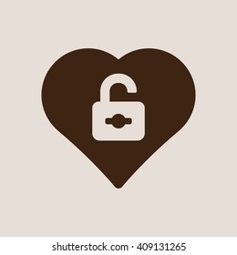 Open lock  icon, vector illustration. Flat design style