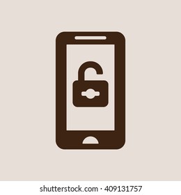 Open lock  icon, vector illustration. Flat design style
