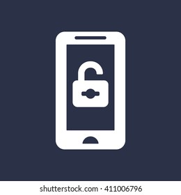 Open lock  icon, vector illustration. Flat design style