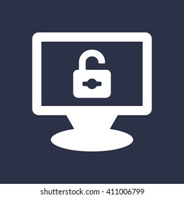 Open lock  icon, vector illustration. Flat design style