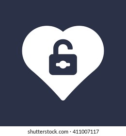 Open lock  icon, vector illustration. Flat design style