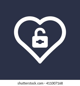 Open lock  icon, vector illustration. Flat design style