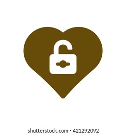 Open lock  icon, vector illustration. Flat design style