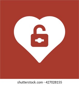 Open lock  icon, vector illustration. Flat design style