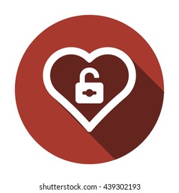 Open lock  icon, vector illustration. Flat design style