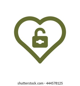 Open lock  icon, vector illustration. Flat design style