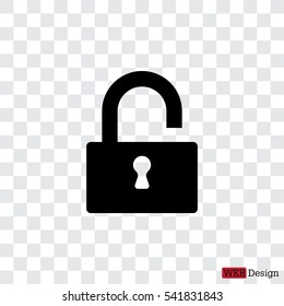 open lock icon, vector illustration