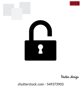 open lock icon, vector illustration