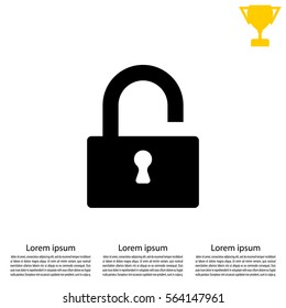 open lock icon, vector illustration