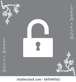 open lock icon, vector illustration
