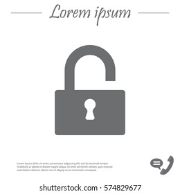 open lock icon, vector illustration