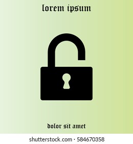 open lock icon, vector illustration