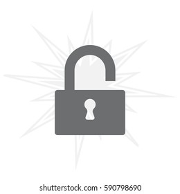 open lock icon, vector illustration